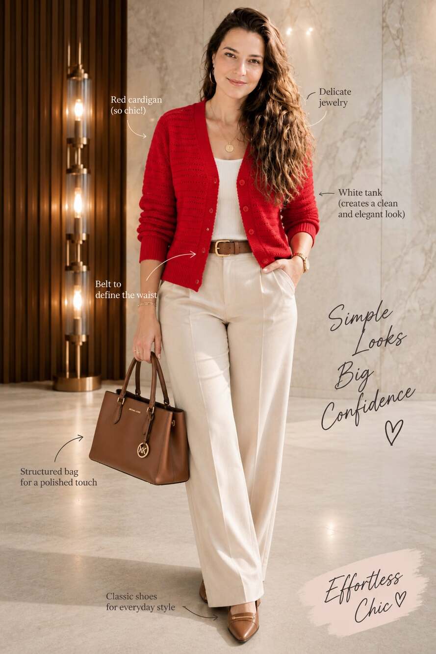 Gap Red Mixed-Stitch Cardigan Size M Button Front V-Neck
